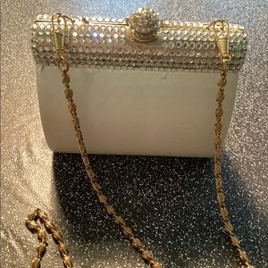 Sasha of London hard shell/Crystal white crossbody handbag